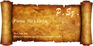 Pess Szilvia névjegykártya